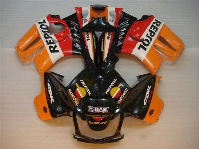 Carénage Moto CBR 600 F3 1995-1998 - Noir Orange Repsol Vente en Gros Carénage Moto CBR 600 F3 1995-1998 - Noir Orange Repsol Vente en Gros