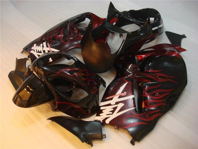 Carénage Moto GSXR 1300 Hayabusa 1996-2007 - Noir Rouge Flamme Vente en Gros Carénage Moto GSXR 1300 Hayabusa 1996-2007 - Noir Rouge Flamme Vente en Gros