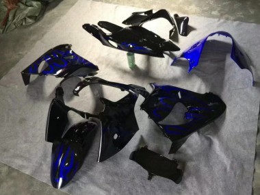 Carénage Moto ZX9R 2000-2001 - Noir Brillant Bleu Flamme Vente en Gros
