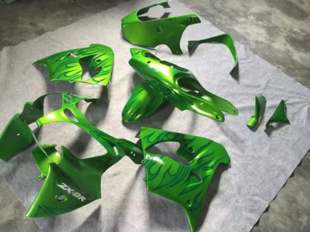 Carénage Moto ZX9R 2000-2001 - Vert Vert Flamme Vente en Gros Carénage Moto ZX9R 2000-2001 - Vert Vert Flamme Vente en Gros
