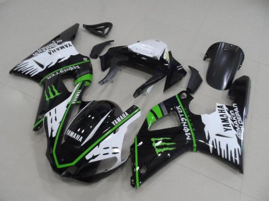 Carénages Moto R1 2000-2001 - Noir Blanc Vert Monster Vente en Gros