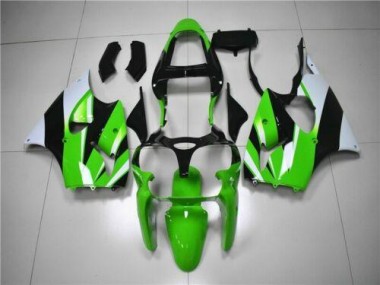 Carénage Moto ZX6R 2000-2002 - Vert Blanc Noir Vente en Gros
