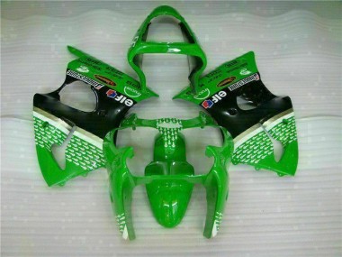 Kit Carénages Motos & Plastique ZX6R 2000-2002 - Vert Noir Vente en Gros