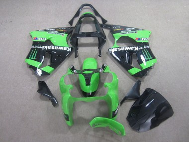 Carénage Moto ZX6R 2000-2002 - Noir Vert Monster Vente en Gros