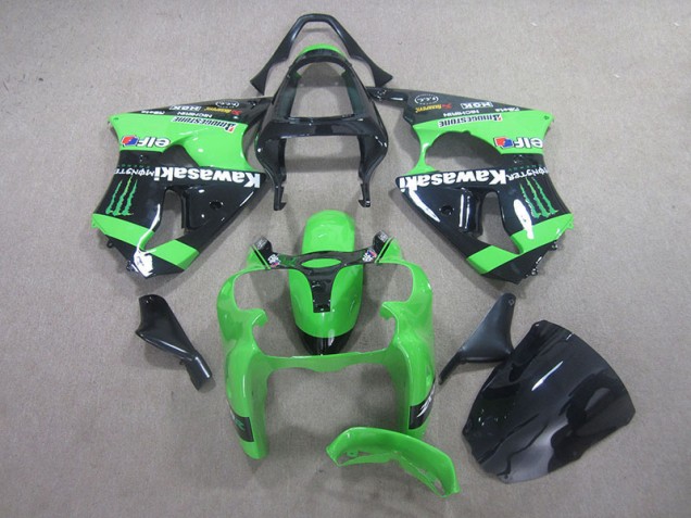 Carénage Moto ZX6R 2000-2002 - Noir Vert Monster Vente en Gros Carénage Moto ZX6R 2000-2002 - Noir Vert Monster Vente en Gros