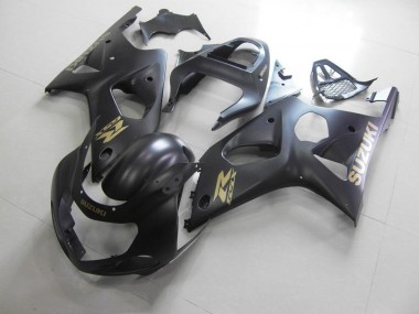 Carénage Moto GSXR 1000 K1 2000-2002 - Tout Noir mat avec Décalque doré Vente en Gros