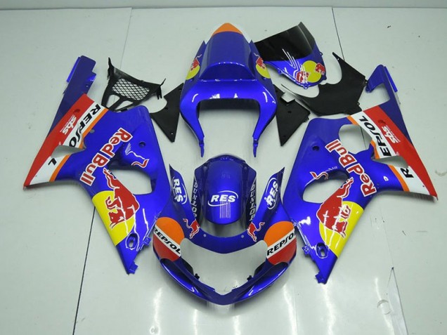 Carénage Moto GSXR 1000 K1 2000-2002 - Bleu Red Bull Vente en Gros Carénage Moto GSXR 1000 K1 2000-2002 - Bleu Red Bull Vente en Gros