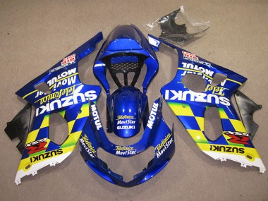 Carénage Moto GSXR 1000 K1 2000-2002 - Bleu Jaune Telefumica Movistar Vente en Gros