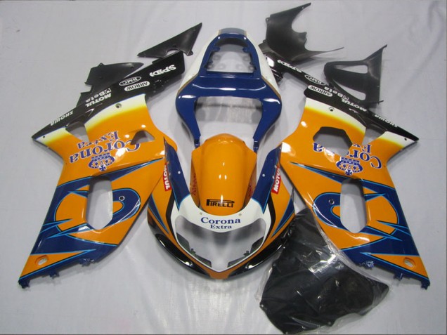 Carénage Moto GSXR 600 K1 K2 K3 2001-2003 - Bleu Orange Corona Extra Vente en Gros Carénage Moto GSXR 600 K1 K2 K3 2001-2003 - Bleu Orange Corona Extra Vente en Gros