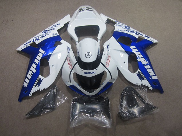 Carénages Moto GSXR 600 K1 K2 K3 2001-2003 - Blanc Bleu Motul Vente en Gros Carénages Moto GSXR 600 K1 K2 K3 2001-2003 - Blanc Bleu Motul Vente en Gros