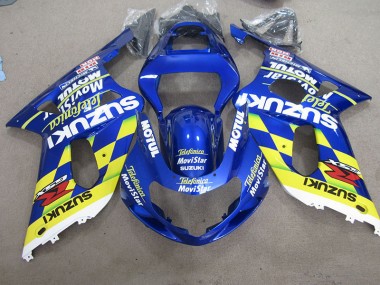Carénage Moto GSXR 600 K1 K2 K3 2001-2003 - Bleu Jaune Telefumia Movistar Vente en Gros