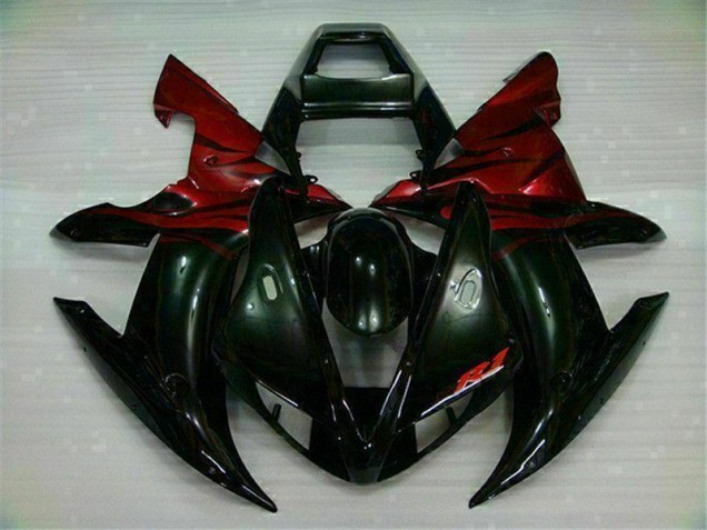 Carénages Moto R1 2002-2003 - Noir Rouge Vente en Gros Carénages Moto R1 2002-2003 - Noir Rouge Vente en Gros
