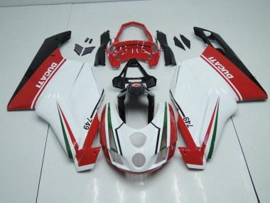 Carénage Moto Ducati 749 999 2003-2004 - Blanc Rouge avec Queue Ouverte Vente en Gros