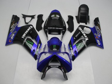 Carénage Moto ZX6R 2003-2004 - Bleu Monster Vente en Gros