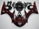 Carénage Moto R6 2003-2005 - Noir Rouge Flamme Vente en Gros Carénage Moto R6 2003-2005 - Noir Rouge Flamme Vente en Gros