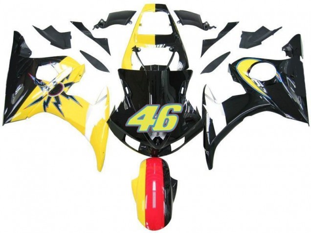 Carénage Moto R6 2003-2005 - Noir Jaune N° 46 Vente en Gros Carénage Moto R6 2003-2005 - Noir Jaune N° 46 Vente en Gros