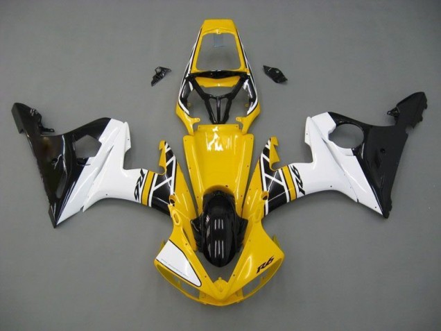 Carénage Moto R6 2003-2005 - Jaune Blanc Noir Vente en Gros Carénage Moto R6 2003-2005 - Jaune Blanc Noir Vente en Gros