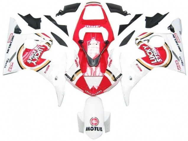 Carénage Moto R6 2003-2005 - Blanc Rouge Lucky Strike Vente en Gros Carénage Moto R6 2003-2005 - Blanc Rouge Lucky Strike Vente en Gros