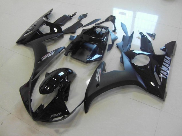 Carénage Moto R6 2003-2005 - Noir Mat Noir Brillant Vente en Gros Carénage Moto R6 2003-2005 - Noir Mat Noir Brillant Vente en Gros