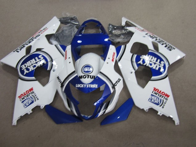 Carénage Moto GSXR 600 K4 2004-2005 - Bleu Blanc Lucky Strike Motul Vente en Gros Carénage Moto GSXR 600 K4 2004-2005 - Bleu Blanc Lucky Strike Motul Vente en Gros