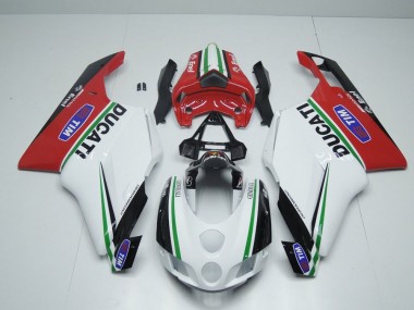 Carénage Moto Ducati 749 999 2005-2006 - Blanc Rouge Enel Vente en Gros