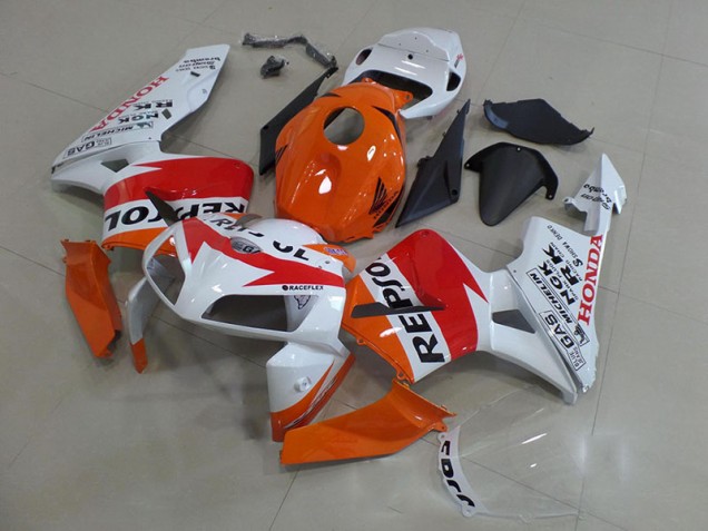 Carénage Moto CBR 600 RR 2005-2006 - Orange Blanc Repsol Vente en Gros Carénage Moto CBR 600 RR 2005-2006 - Orange Blanc Repsol Vente en Gros