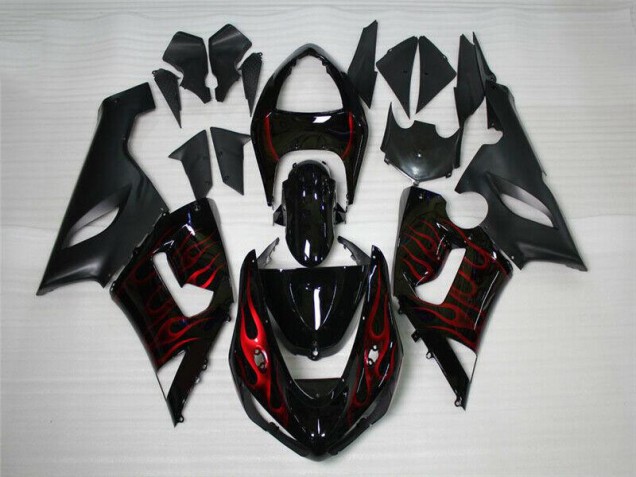 Carénage Moto ZX6R 2005-2006 - Rouge Noir Vente en Gros Carénage Moto ZX6R 2005-2006 - Rouge Noir Vente en Gros