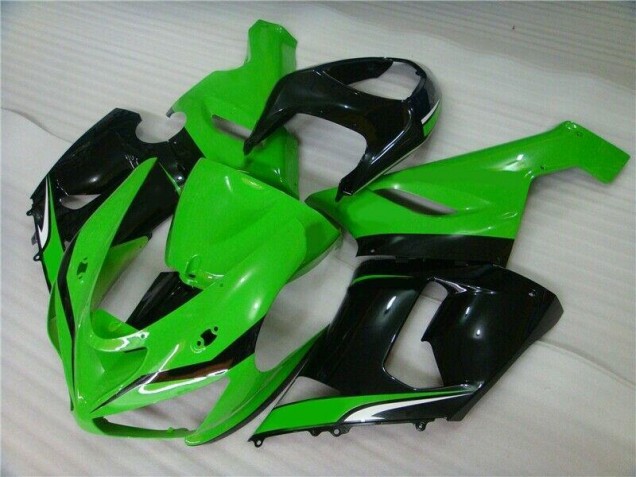 Carénage Moto ZX6R 2005-2006 - Vert Blanc Noir Vente en Gros Carénage Moto ZX6R 2005-2006 - Vert Blanc Noir Vente en Gros