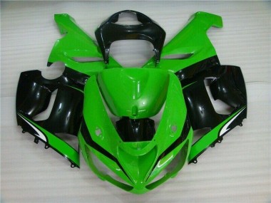 Carénage Moto ZX6R 2005-2006 - Vert Blanc Noir Vente en Gros
