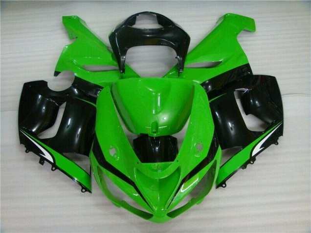 Carénage Moto ZX6R 2005-2006 - Vert Blanc Noir Vente en Gros Carénage Moto ZX6R 2005-2006 - Vert Blanc Noir Vente en Gros