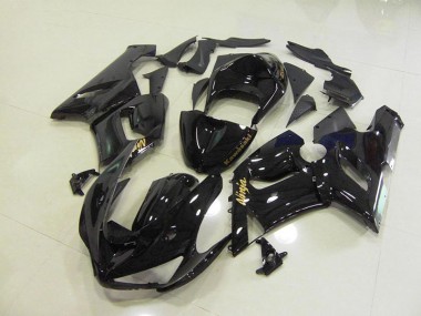 Carénage Moto ZX6R 2005-2006 - Noir Brillant Or Décalque Vente en Gros