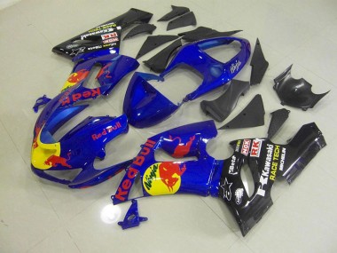 Carénage Moto ZX6R 2005-2006 - Bleu Red Bull Vente en Gros