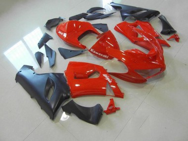 Carénage Moto ZX6R 2005-2006 - Rouge et Noir Mat Vente en Gros