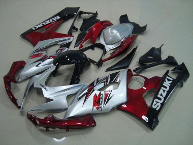 Carénage Moto GSXR 1000 K5 2005-2006 - Argent Rouge Vente en Gros