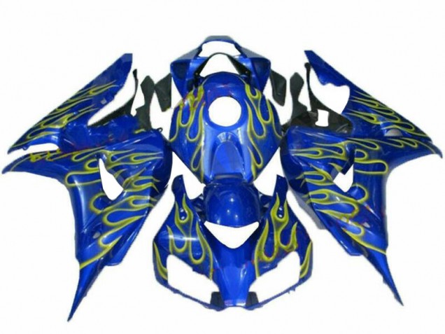 Carénage Moto CBR 1000 RR 2006-2007 - Jaune Flamme Bleu Vente en Gros Carénage Moto CBR 1000 RR 2006-2007 - Jaune Flamme Bleu Vente en Gros