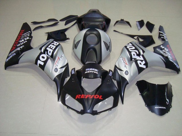 Carénages Moto CBR 1000 RR 2006-2007 - Noir Mat Argent Repsol Vente en Gros Carénages Moto CBR 1000 RR 2006-2007 - Noir Mat Argent Repsol Vente en Gros