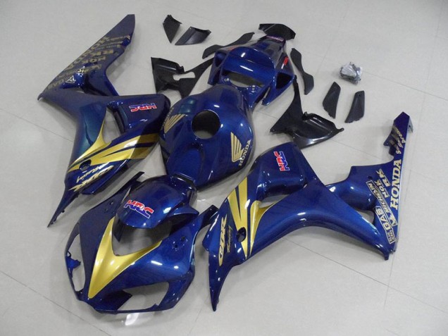 Carénage Moto CBR 1000 RR 2006-2007 - Bleu Foncé avec Or Bande Vente en Gros Carénage Moto CBR 1000 RR 2006-2007 - Bleu Foncé avec Or Bande Vente en Gros