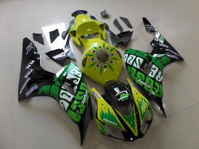 Carénage Moto CBR 1000 RR 2006-2007 - Vert Jaune Rossi Vente en Gros Carénage Moto CBR 1000 RR 2006-2007 - Vert Jaune Rossi Vente en Gros
