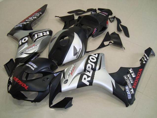 Carénage Moto CBR 1000 RR 2006-2007 - Noir Mat Argent Repsol Vente en Gros Carénage Moto CBR 1000 RR 2006-2007 - Noir Mat Argent Repsol Vente en Gros