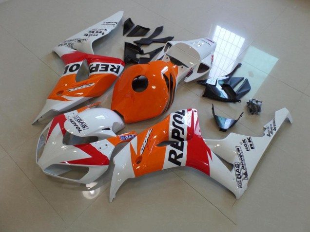 Carénage Moto CBR 1000 RR 2006-2007 - Blanc et Orange Repsol Vente en Gros