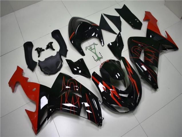 Carénage Moto ZX10R 2006-2007 - Noir Rouge Vente en Gros Carénage Moto ZX10R 2006-2007 - Noir Rouge Vente en Gros