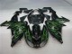 Carénage Moto ZX10R 2006-2007 - Noir Vert Flamme Vente en Gros Carénage Moto ZX10R 2006-2007 - Noir Vert Flamme Vente en Gros