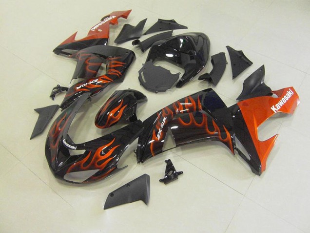 Carénage Moto ZX10R 2006-2007 - Orange Flamme Vente en Gros Carénage Moto ZX10R 2006-2007 - Orange Flamme Vente en Gros