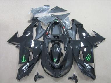 Carénage Moto ZX10R 2006-2007 - Noir Vert Monster Ninja Vente en Gros