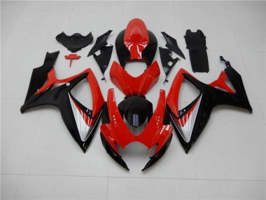Kit Carénages Motos GSXR 600 / 750 K6 2006-2007 - Rouge Noir Vente en Gros