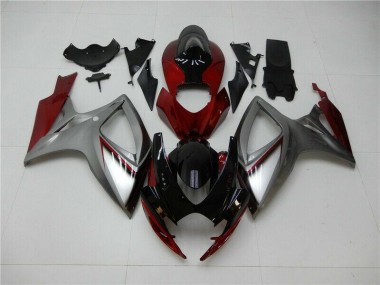 Carénage Moto GSXR 600 / 750 K6 2006-2007 - Rouge Argent Vente en Gros