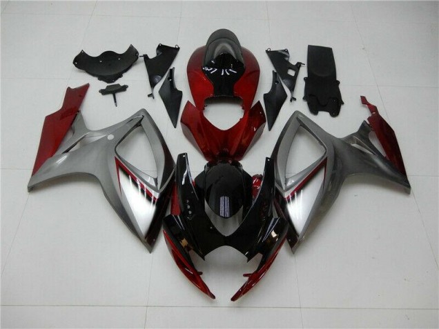 Carénage Moto GSXR 600 / 750 K6 2006-2007 - Rouge Argent Vente en Gros Carénage Moto GSXR 600 / 750 K6 2006-2007 - Rouge Argent Vente en Gros