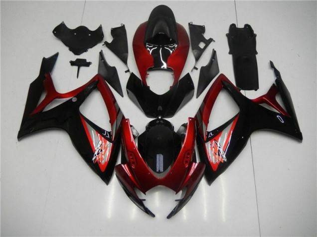 Carénage Moto GSXR 600 / 750 K6 2006-2007 - Rouge Noir Vente en Gros Carénage Moto GSXR 600 / 750 K6 2006-2007 - Rouge Noir Vente en Gros
