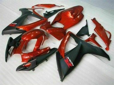 Kit Carénages Motos Complet GSXR 600 / 750 K6 2006-2007 - Rouge Noir Vente en Gros