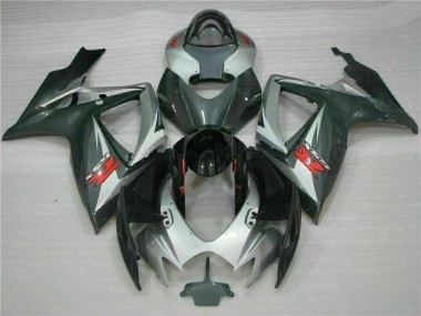 Carénage Moto GSXR 600 / 750 K6 2006-2007 - Argent Noir Vente en Gros